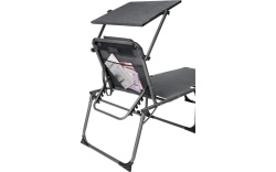 Pat pliant de lux Slimline cu aparatoare de soare, cadru de aluminiu si spatar reglabil - Img 2