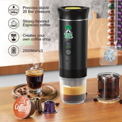 Portable electric espresso machine, compatible with large or small capsules or ground coffee, water heating, USB-C charging - Img 2
