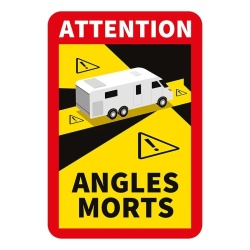 Reflective blind spot sticker for motor vehicles mandatory in France