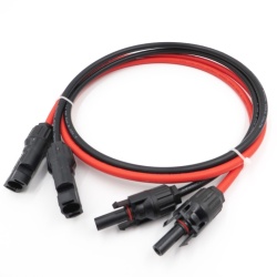 Set 2 cabluri prelungitoare panouri solare, 6 mm², 2 x 5m, Rosu/Negru - Img 2