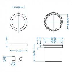 Set bucse alunecare pentru axul de franare Knott KF27A - KF30C - KRV30B - KRV30A/B - Img 3