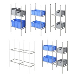 Set de extensie pentru adaugarea de polite suplimentare la rafturile din aluminiu - Img 2