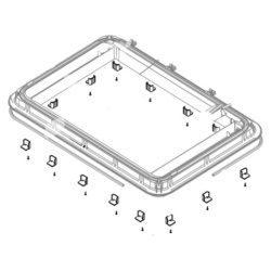 Set de montaj pentru trapele Dometic Heki, grosime plafon 39-46 mm, galben