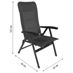 Set scaun pliant Berger Genova 3D Mesh cu suport pentru picioare, antracit - Img 4