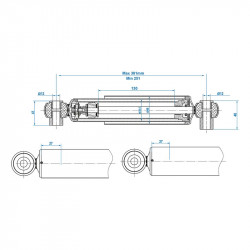 Shock absorber for motorhomes or trailers, 1300 - 1800 kg, stroke 250 - 380 mm, 2 pieces - Img 3
