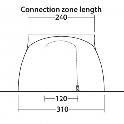 Side tent "Wimberly" for minibus, 310 x 260 cm, installation height 180 - 205 cm - Img 5