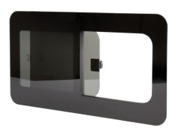 Sliding window, universal installation with glass window