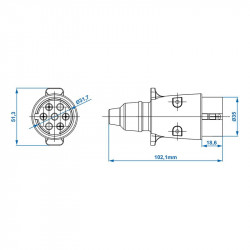 Stecher 7-pin plastic for cable mounting, ABS, 12V - Img 6