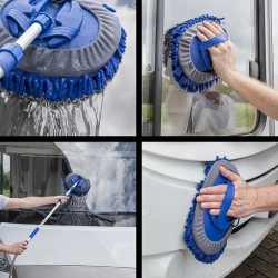 Telescopic brush 0.95 - 1.65 m with chenille brush head, BLUE - Img 7