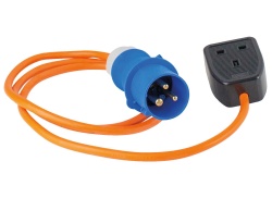 UK plug-to-CEE plug adapter (150 cm), 16A, IP44 protection