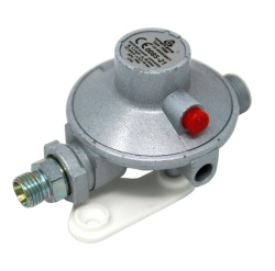 Wall-mounted caravan regulator, pipe connection, 30mbar, 1.2 kg/h