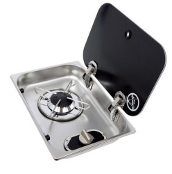 1 burner built-in hob with glass lid for conversions, width 338