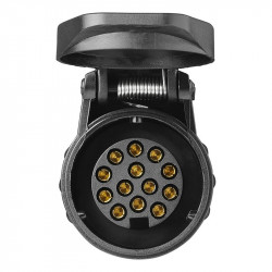 13-pin socket with cover for cable mounting, ABS, 12V - Img 5