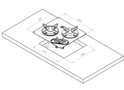 2-burner built-in stove in polished stainless steel, 30 mbar - Img 2
