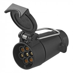7-pin socket with cover for cable mounting