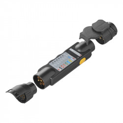 7-pin tester for caravan socket with 13-pin adaptors included
