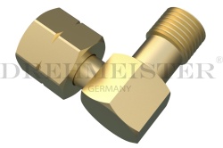 90° hose connection with nut and 1/4" internal thread (on the left); for grills, freezers, etc. - Img 3