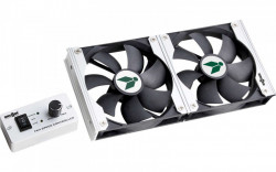 Additional double fan for caravan fridges with thermostat and control panel