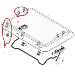 Complete hinge for Dometic Heki II hatch - Img 2