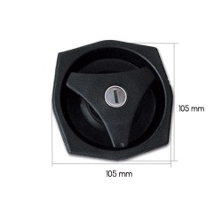 Complete lock 1033 octagon lock for caravan doors, BLACK - Img 3