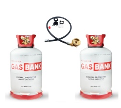 Complete set 2 pcs refillable LPG tank, light steel with multivalve and light weight - Img 9