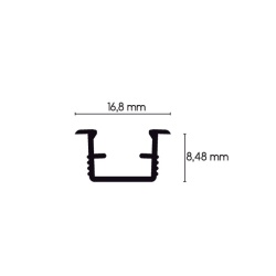 Covered profile for fitting LED strip lights, 220 cm - Img 2