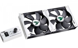 Extra double fan for caravan fridge with thermostat and control panel, 92 cm