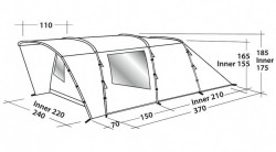 Family tent 4 persons "Palmdale 400" with separable sleeping spaces - Img 8