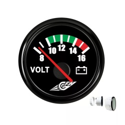 Flush-mounted voltmeter, marine standard, BLACK