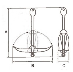 Folding anchor in galvanised steel, 2.5 kg - Img 2