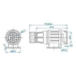 Jaeger 13-pin Stecher for cable mounting, ABS, 12V - Img 6
