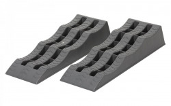 Levelling levelling track for caravans or motorhomes, with three levels and profiled surface, 2 pieces