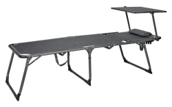 Pat pliant de lux Slimline cu aparatoare de soare, cadru de aluminiu si spatar reglabil - Img 3