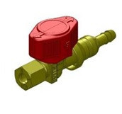 Quick-coupling gas tap for 8 mm pipe