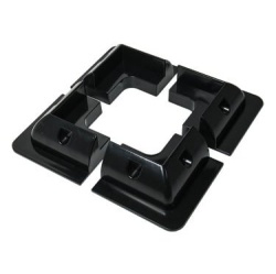 Set 4 buc profile coltar CARBEST din ABS pentru fixare panouri fotovoltaice pe rulota / container, NEGRU