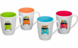 Set of 4 Campers Smiles dogs, 350 ml