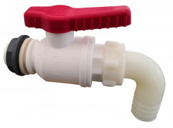 Tap for emptying clean or grey water tanks