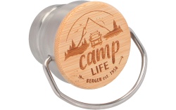 Termos Camplife din inox cu perete dublu și capac din bambus, 750 ml - Img 2