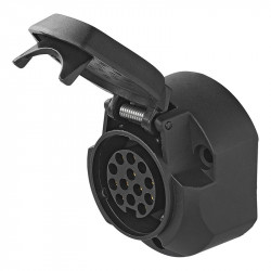 13-pin socket for caravans or trailers, ABS, 12V