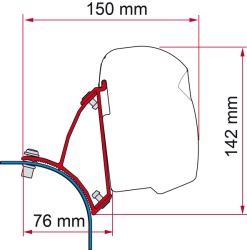 Adaptor pentru Fiamma F43 pe VW T5 / T6 / T6.1 cu acoperis rabatabil