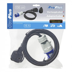 Adaptor with heavy duty neoprene sleeve, CEE stecher and Schuko plug (150 cm) - Img 4