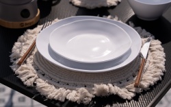 Berger Sevilla RPET tableware set, 16-piece set for 4 people, white