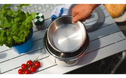 Blue Oak stainless steel camping cookware set with removable handles - Img 7