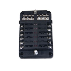 Box for 12 standard fuses with LED indicator and busbar - Img 4