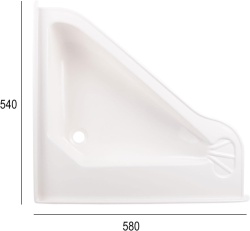 Chiuvetă de colt pentru baie cu suport de sapun 58 x 54 mm - Img 1