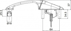 Complete lock without cylinder and key, 222 x 59 mm for caravans - Img 4