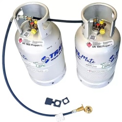 Complete set of 2 pcs refillable LPG tank, aluminium, with multivalve and filling indicator - Img 2
