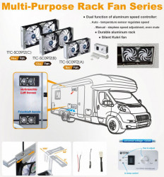 Double fan for caravan fridges with manual or automatic adjustment - Img 5
