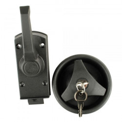 Exterior / interior lock with cylinder and key, Ø 90 mm installation hole