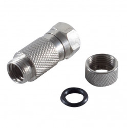 F-type waterproof socket for coaxial cable ∅ 6.8 - 7.2 mm